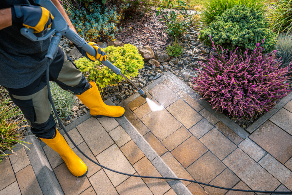 Stone Cleaning with a pressure washer