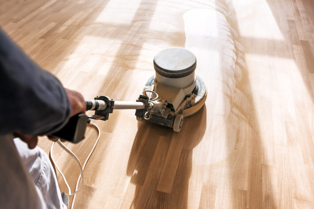 Wooden Floor Sanding with a machine